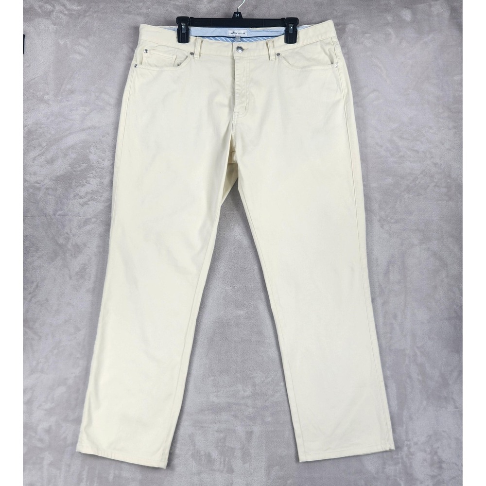 Peter Millar Jeans Mens 38x30 White Straight Leg Stretch Denim 5 Pocket Pants